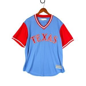 Texas Rangers MLB Majestic Coolbase Players Weekend Stitch Jersey Mens Large EUC